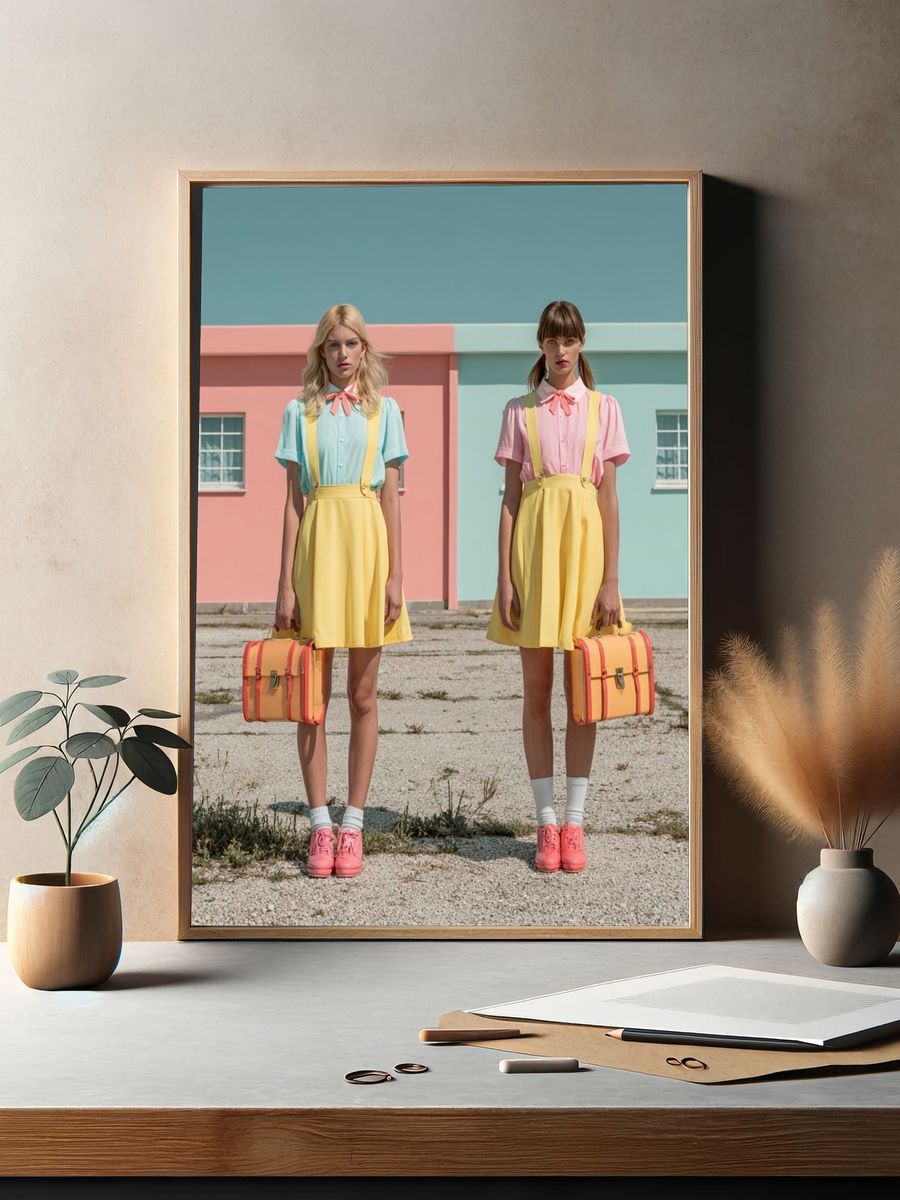 Pastel Fashion Portrait Poster. — room view 2