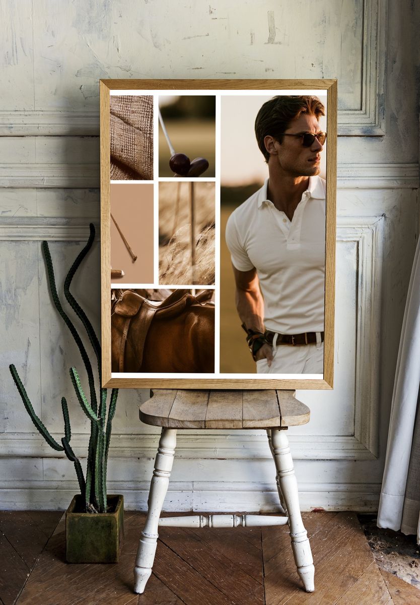 Polo Player Portrait Photography Poster. room preview