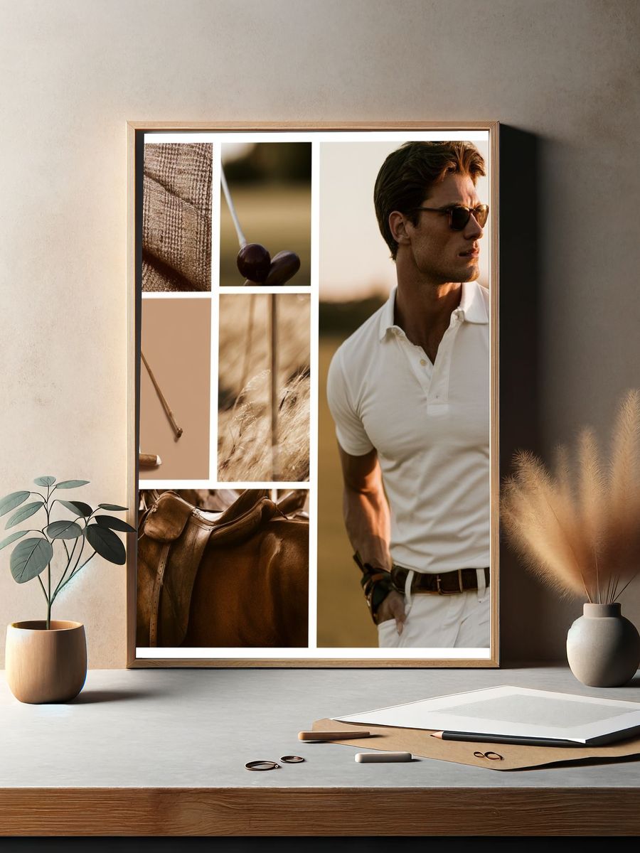 Polo Player Portrait Photography Poster. — room view 2