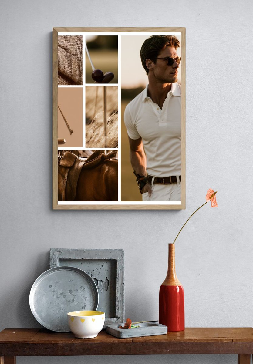 Polo Player Portrait Photography Poster. — room view 3