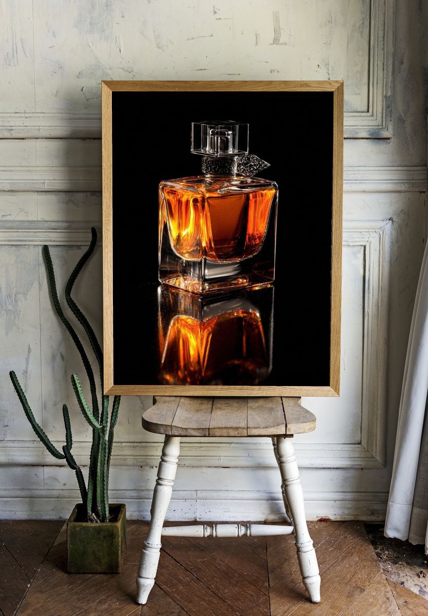 Elegant Perfume Bottle — Photography Print. — room view 1