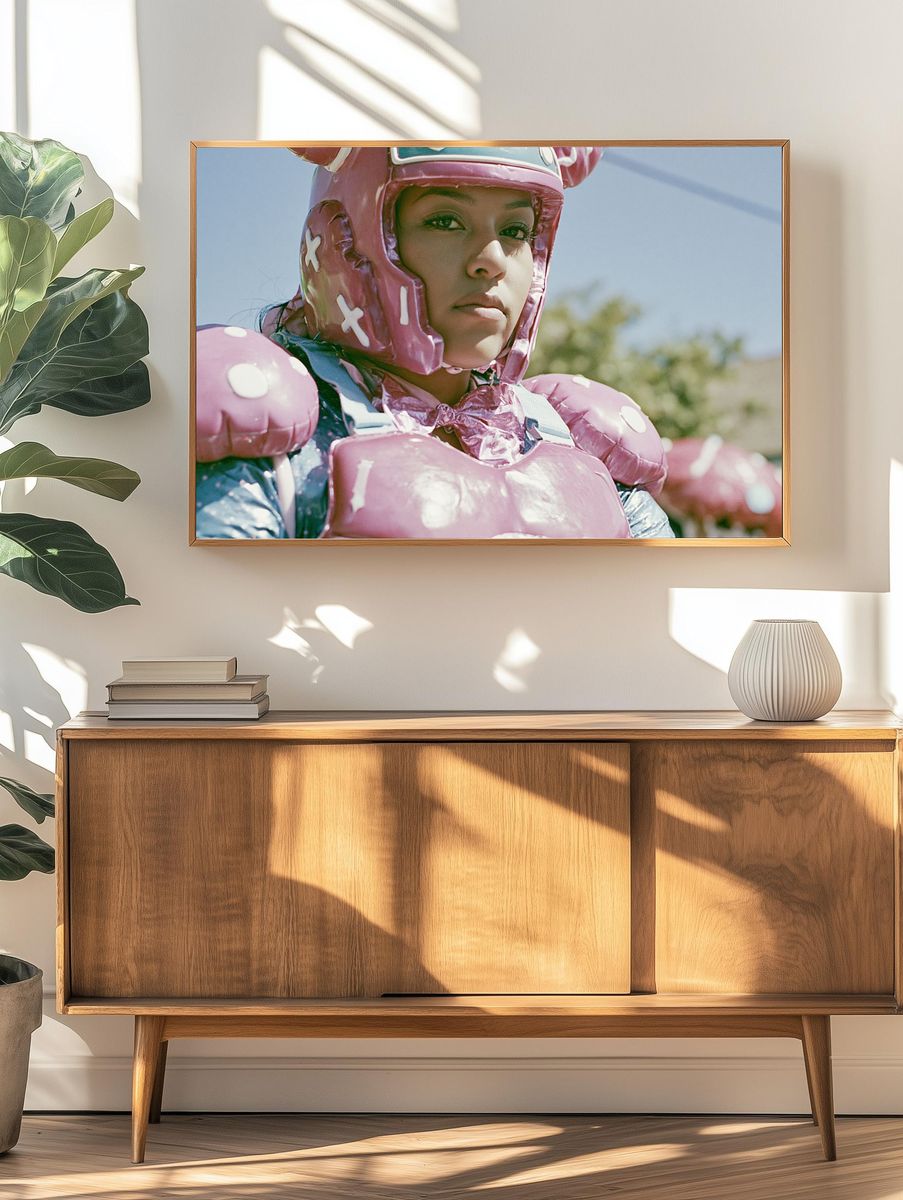 Pink Fighter Portrait Poster. — room view 3