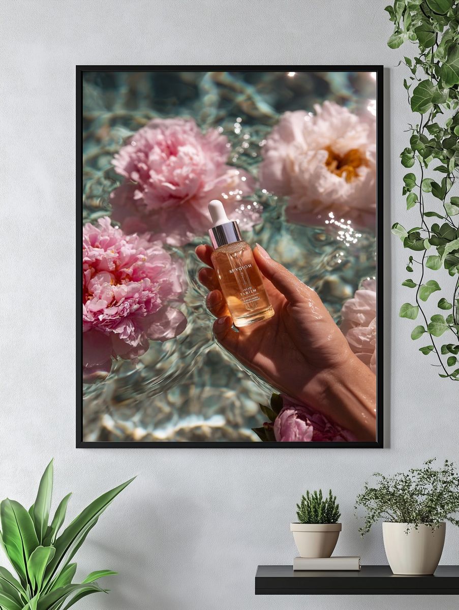 Floating Peonies Beauty Photography Poster. — room view 4