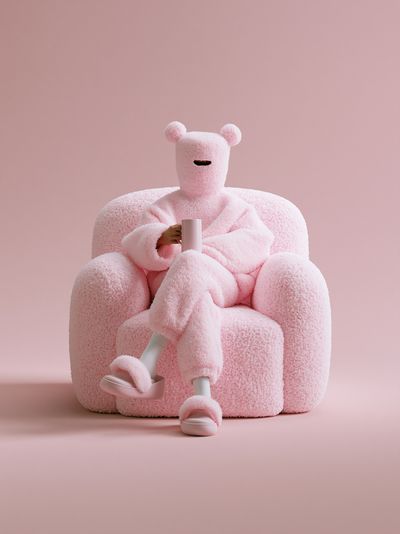Pink Plush Figure Photography Poster.