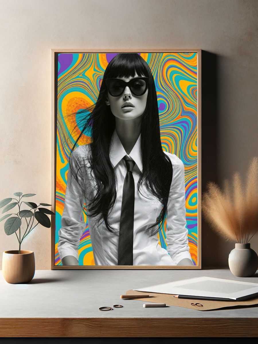 Pop Art Fashion Portrait Poster. — room view 2
