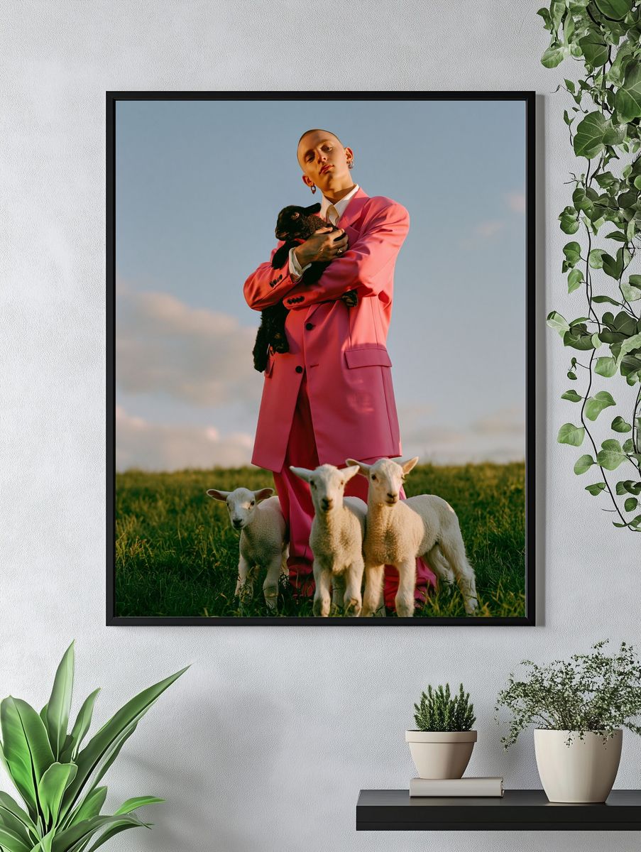 Pink Suit with Lambs Photography Poster. — room view 4