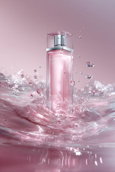 Pink Perfume Splash Photography Poster.
