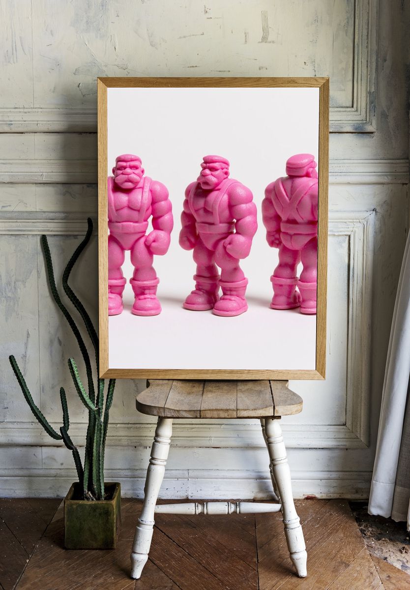Pink Toy Figure Photography Poster. room preview