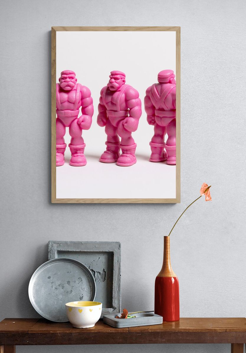 Pink Toy Figure Photography Poster. — room view 3