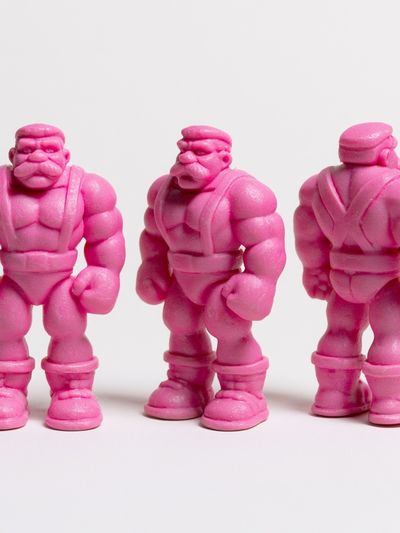 Pink Toy Figure Photography Poster.