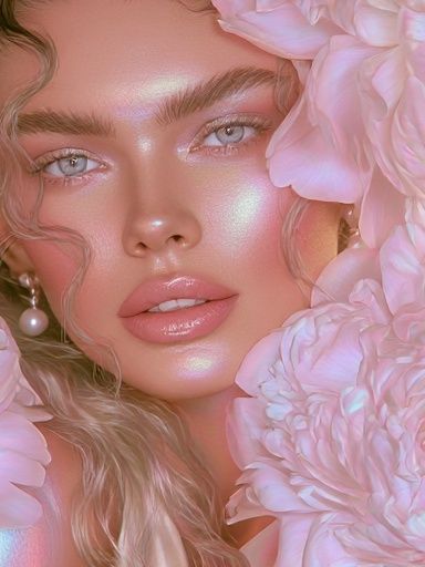 Pink Floral Portrait Poster. poster — photography art