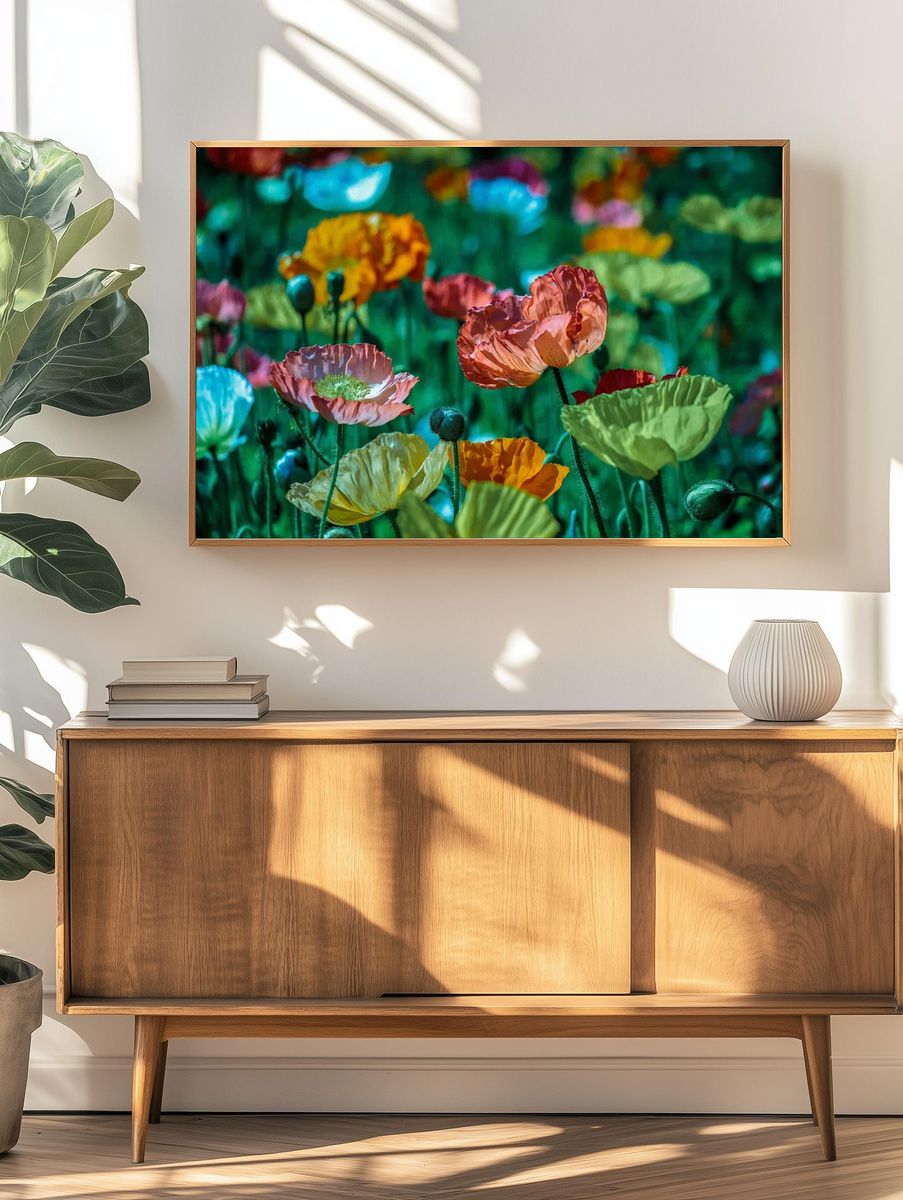 Colorful blooming poppies field. Original. — room view 3