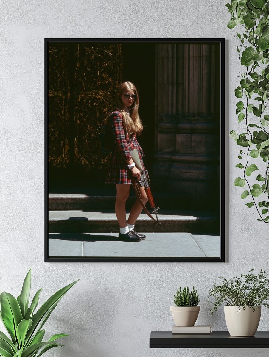 Plaid Street Portrait Poster. — room view 4