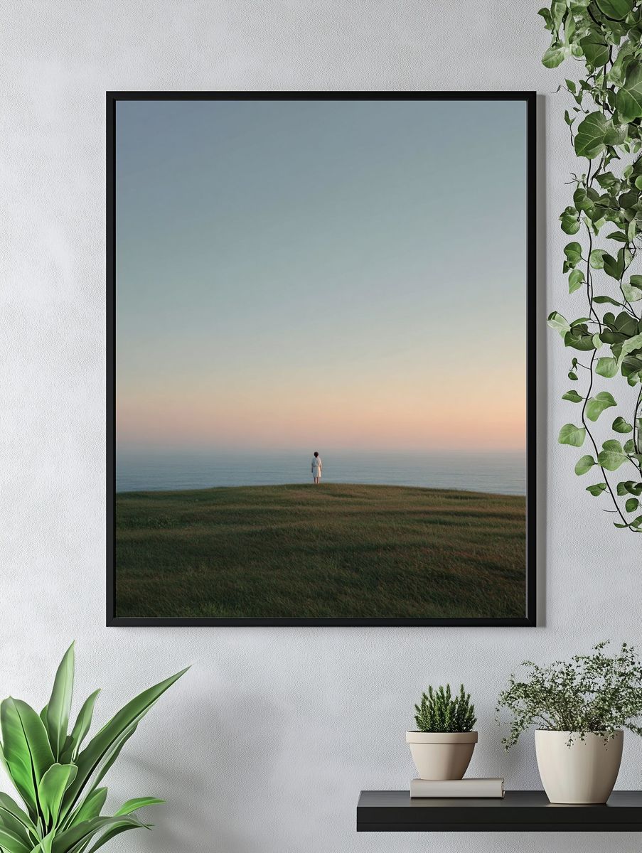 Solitary Figure at Dusk — Photography Print. — room view 4