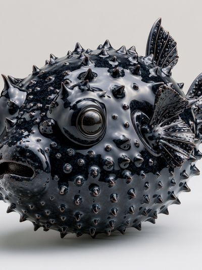 Spiky Pufferfish Illustration Poster. poster