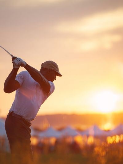 Sunset Golf Swing Photography Poster. poster print