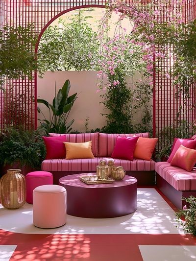 Pink Garden Lounge Photography Poster.