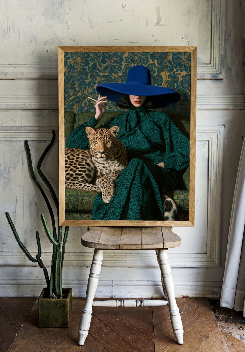 Leopard Lady Fashion Poster. room preview