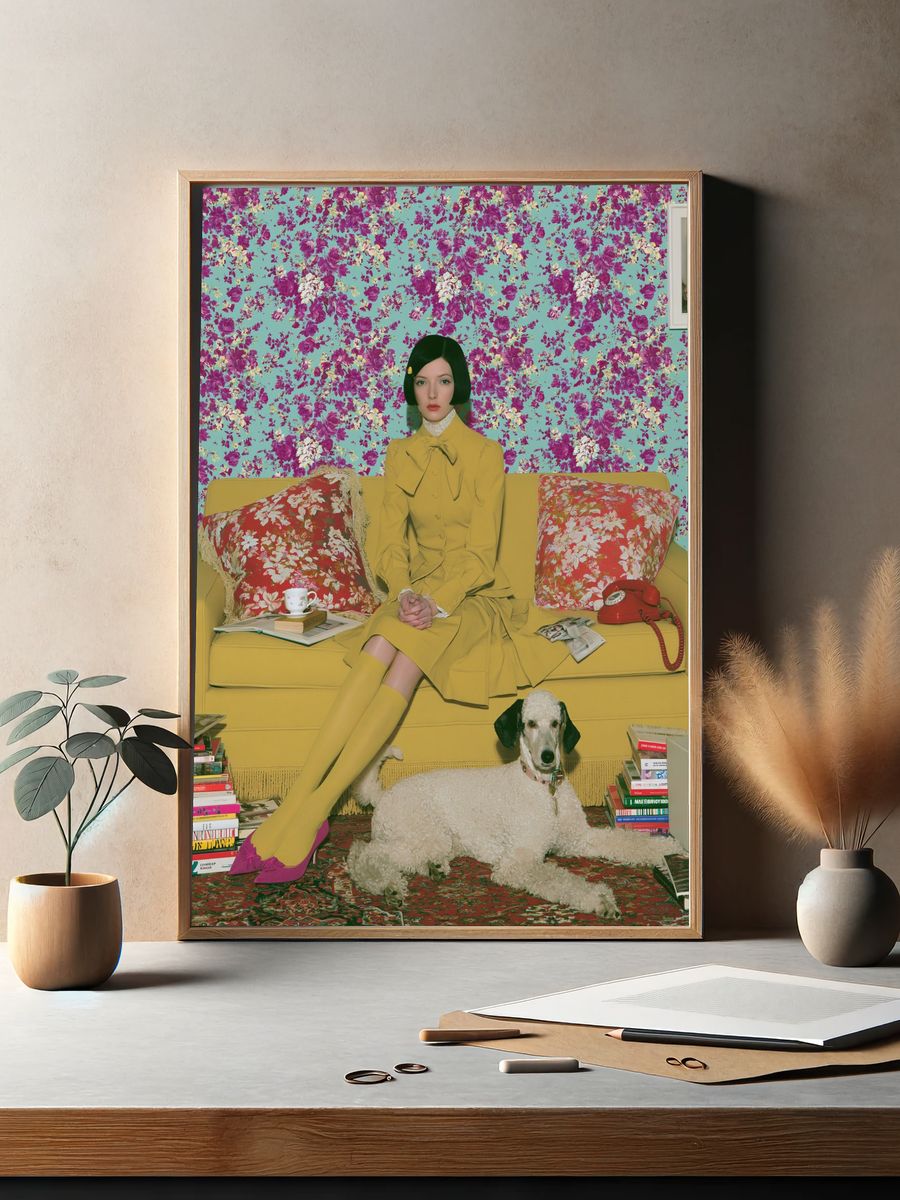 Retro Living Room Portrait Poster. — room view 2