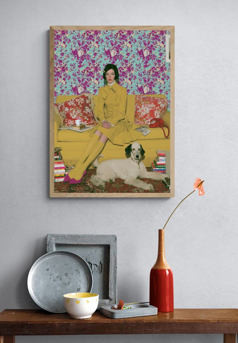Retro Living Room Portrait Poster. — room view 3