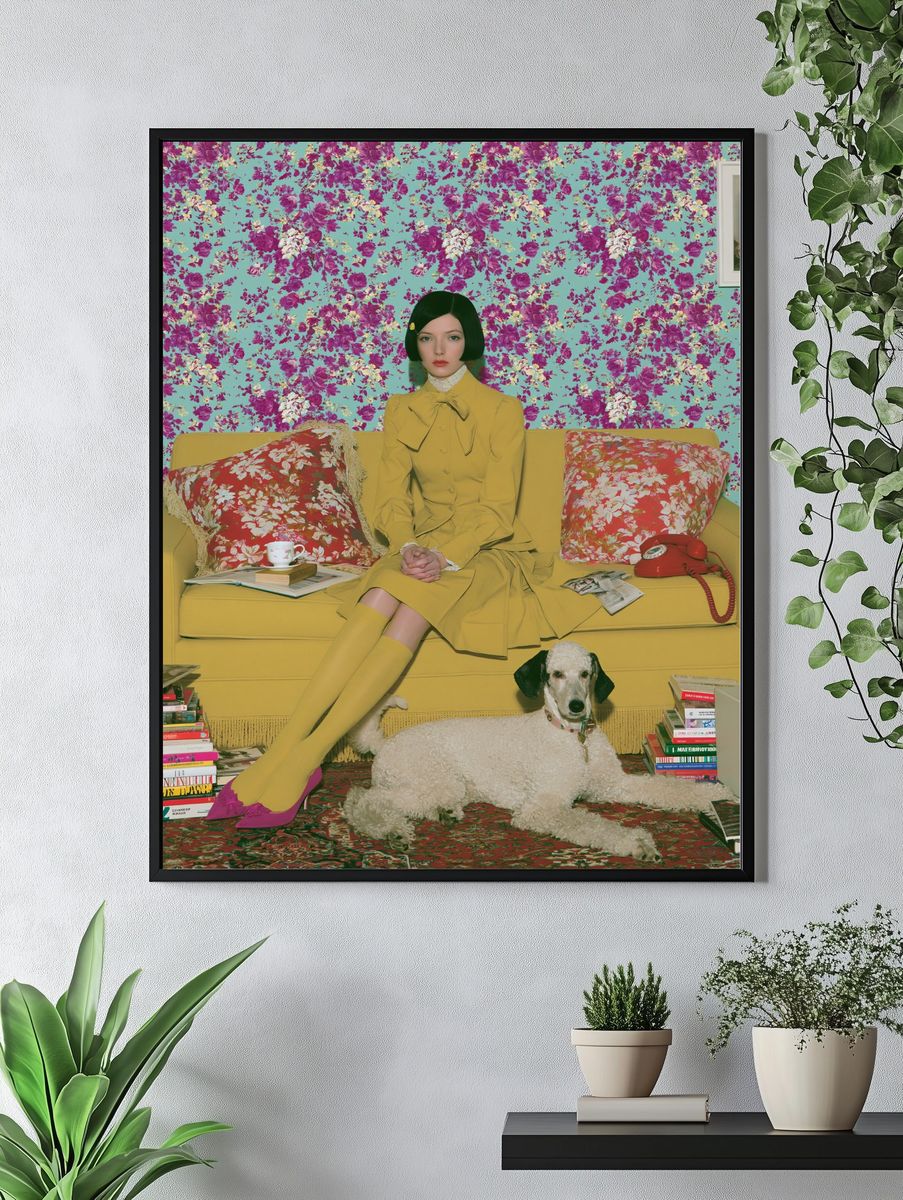 Retro Living Room Portrait Poster. — room view 4