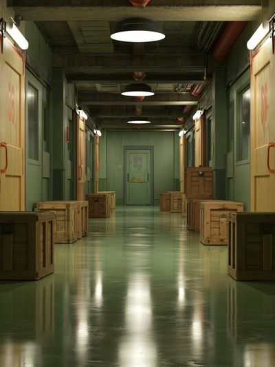 Industrial Corridor Photography Poster. poster