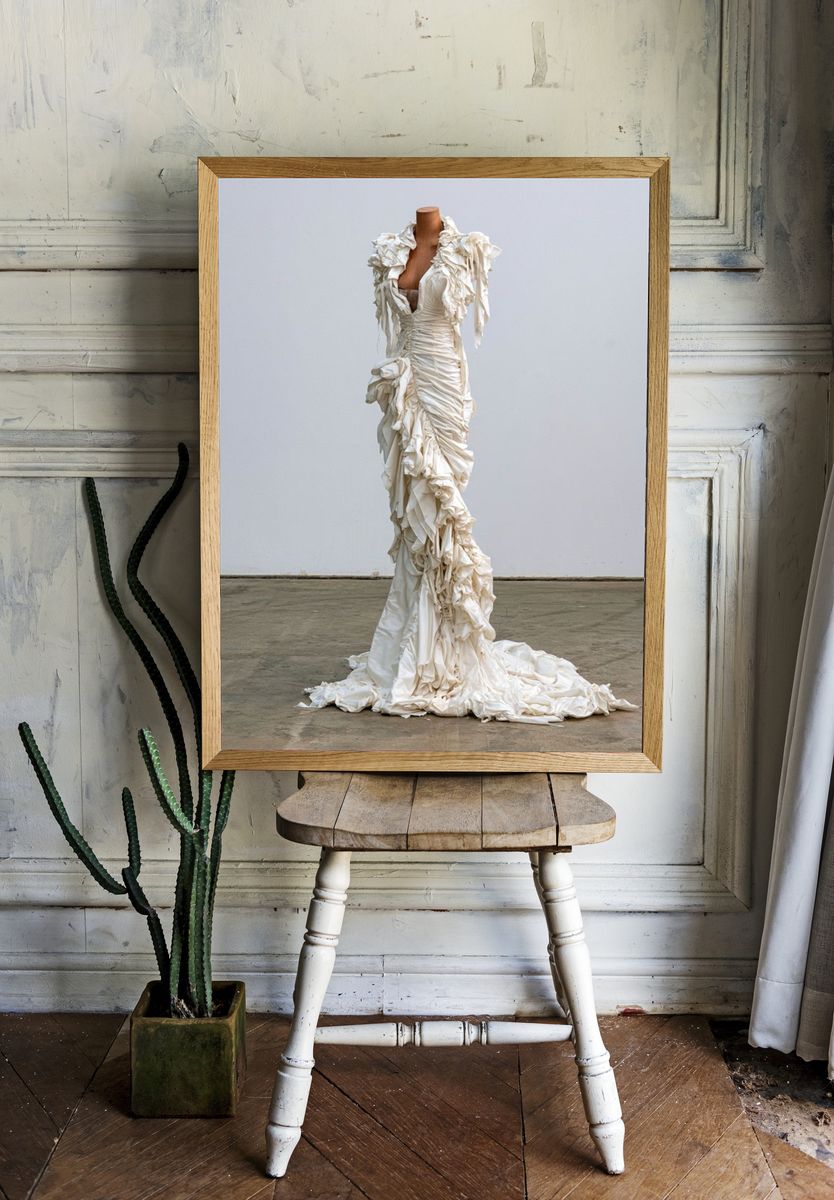 Avant-Garde White Gown Photography Poster. room preview