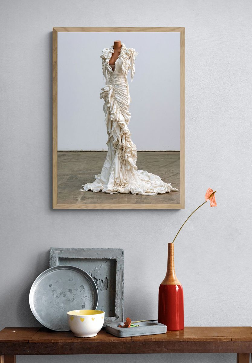 Avant-Garde White Gown Photography Poster. — room view 3