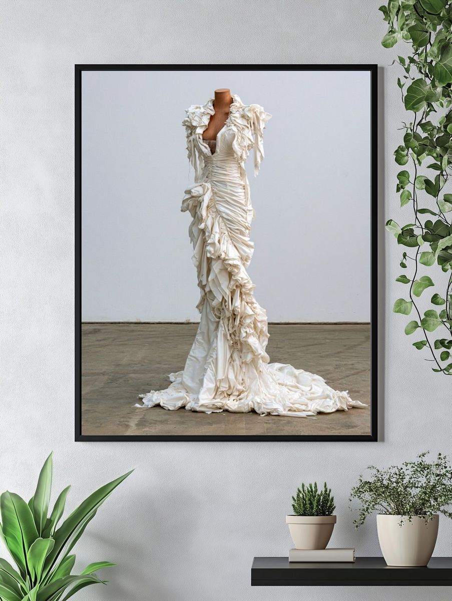 Avant-Garde White Gown Photography Poster. — room view 4