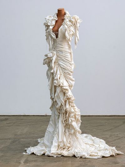 Avant-Garde White Gown Photography Poster. poster