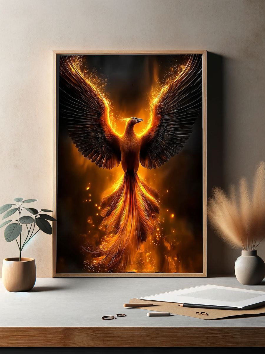 Phoenix Rising — Fantasy Art Print. — room view 2