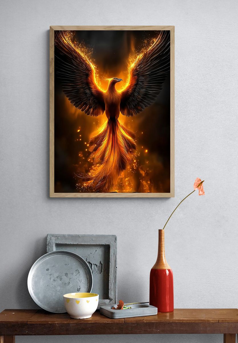 Phoenix Rising — Fantasy Art Print. — room view 3