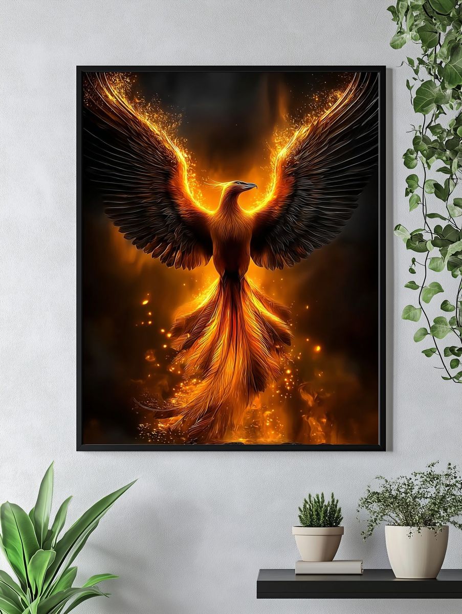 Phoenix Rising — Fantasy Art Print. — room view 4