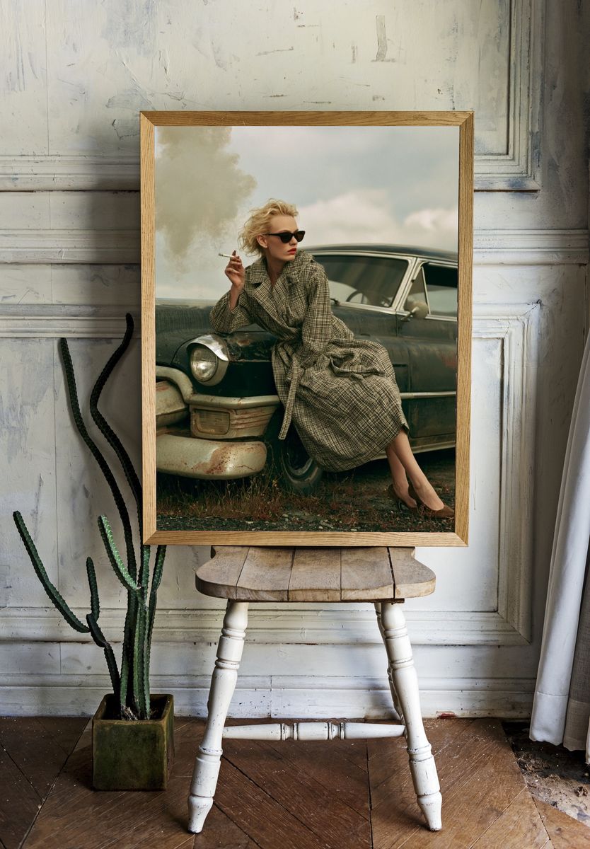 Vintage Car Fashion Poster. — room view 1