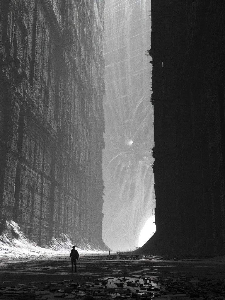 Monolithic Canyon Black-White Print. poster — photography art