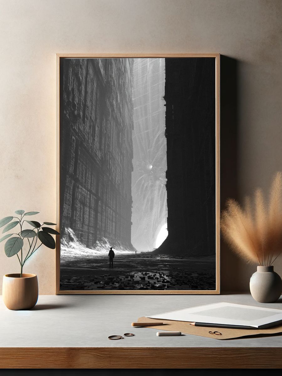Monolithic Canyon Black-White Print. — room view 2
