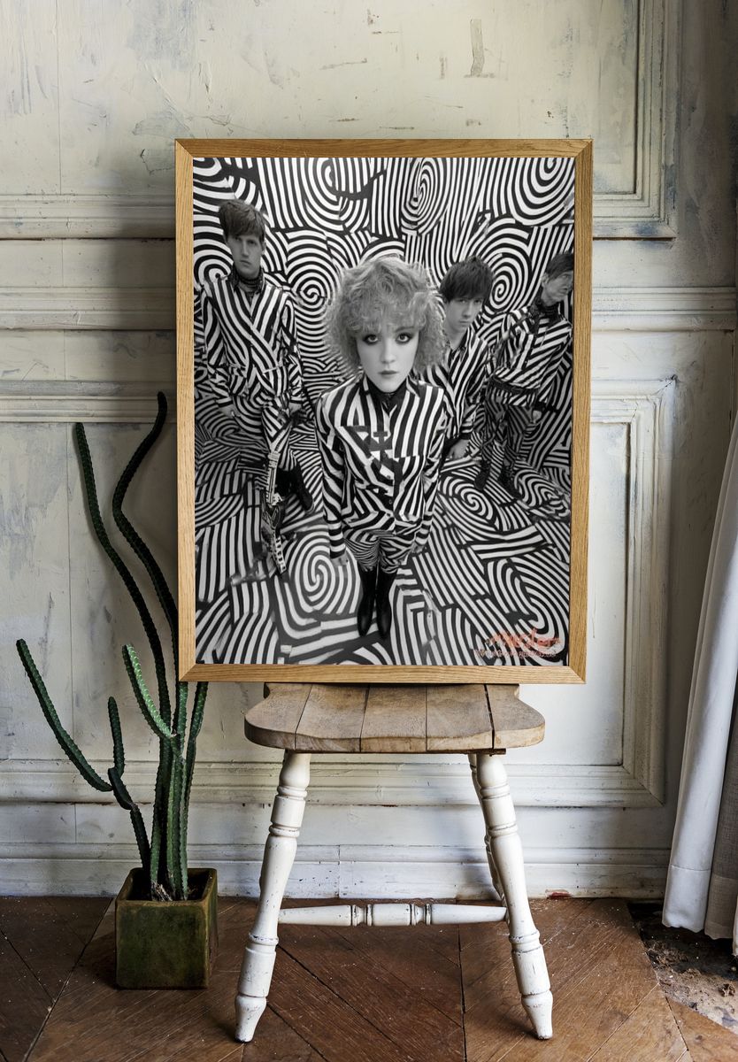 Black and White Psychedelic Band Poster. room preview