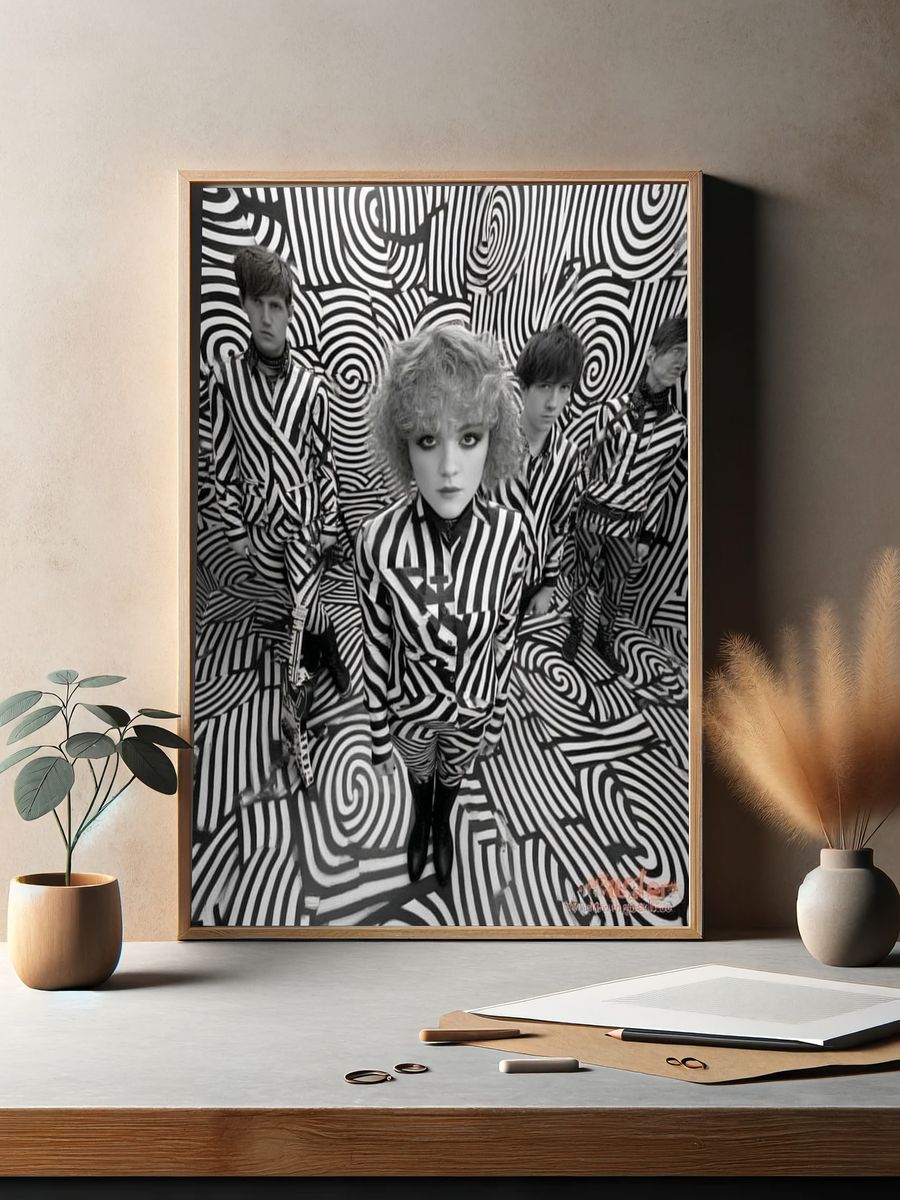 Black and White Psychedelic Band Poster. — room view 2