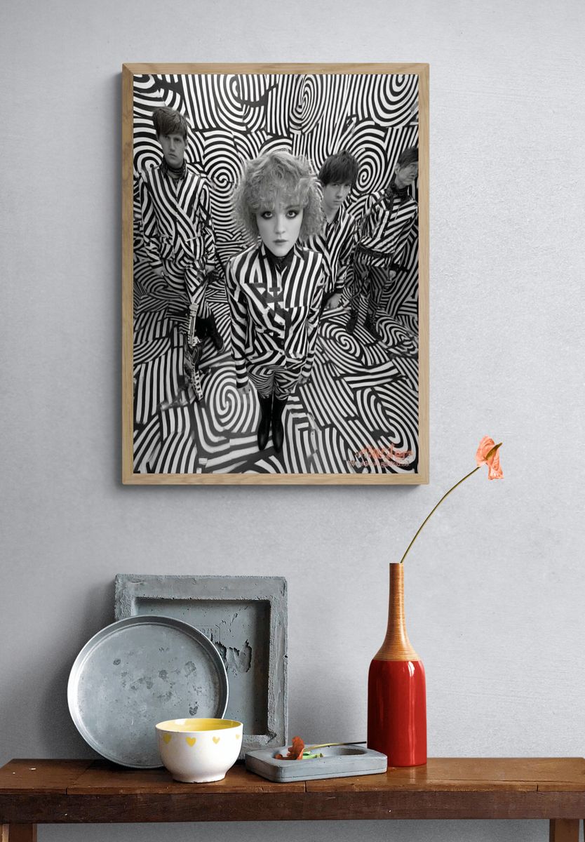Black and White Psychedelic Band Poster. — room view 3