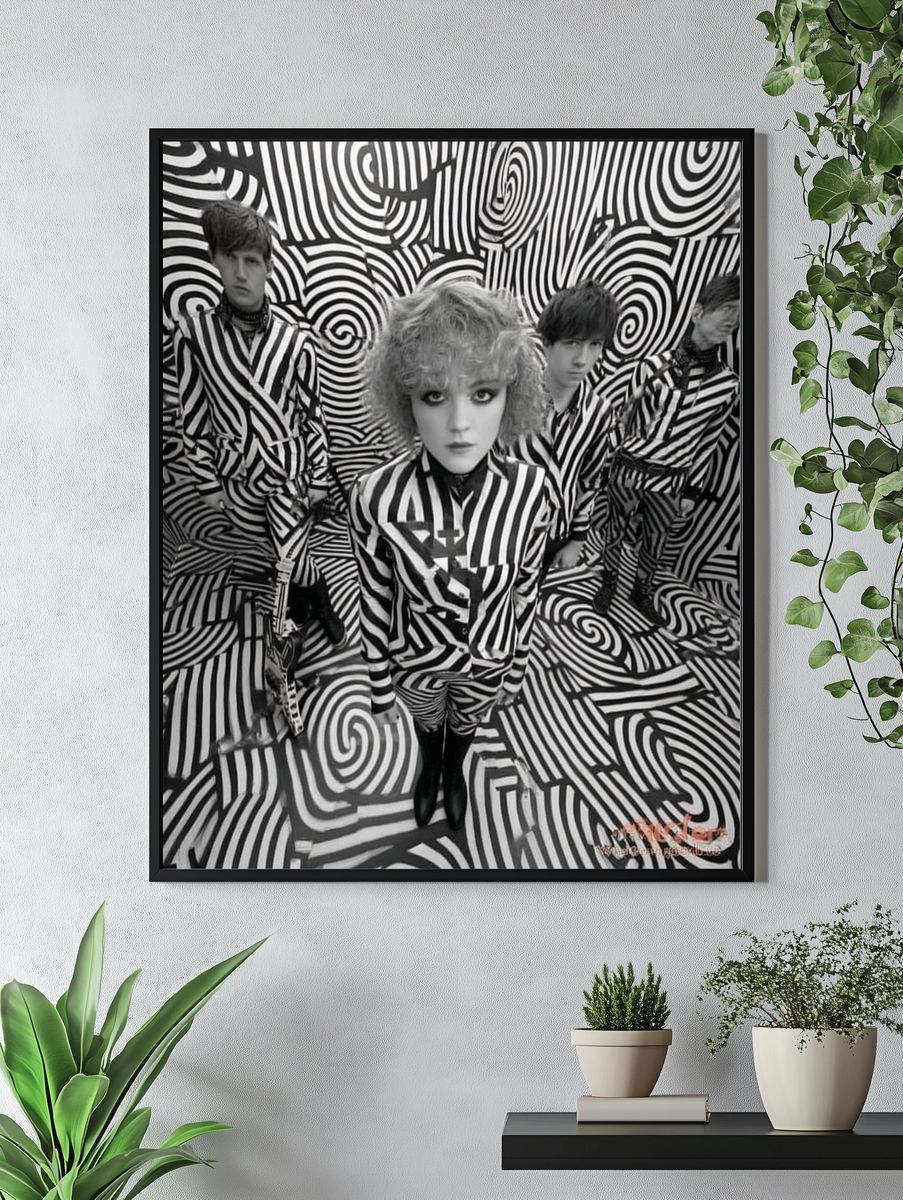 Black and White Psychedelic Band Poster. — room view 4