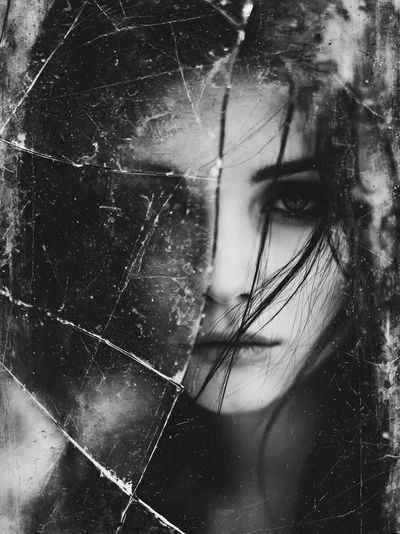 Broken Glass Portrait Poster.