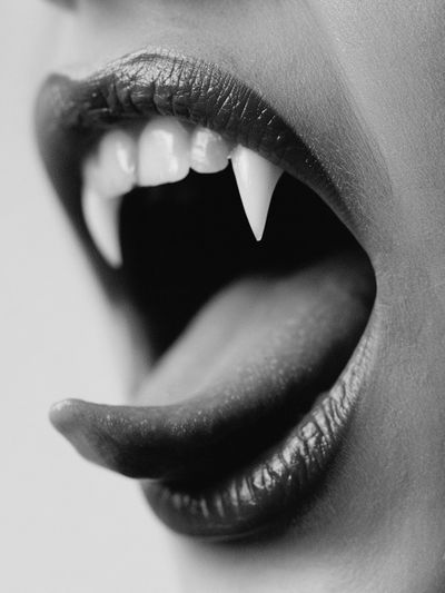 Vampire Lips Black-White Poster.