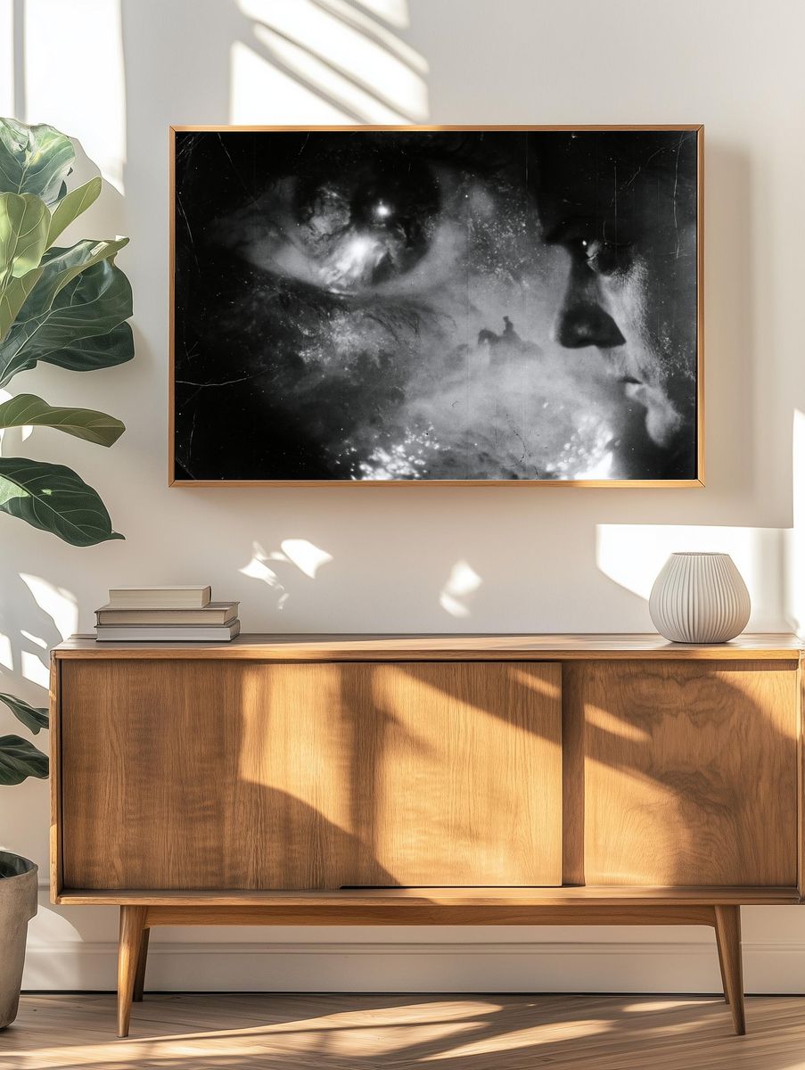 Dreamy Monochrome Face Poster. — room view 3