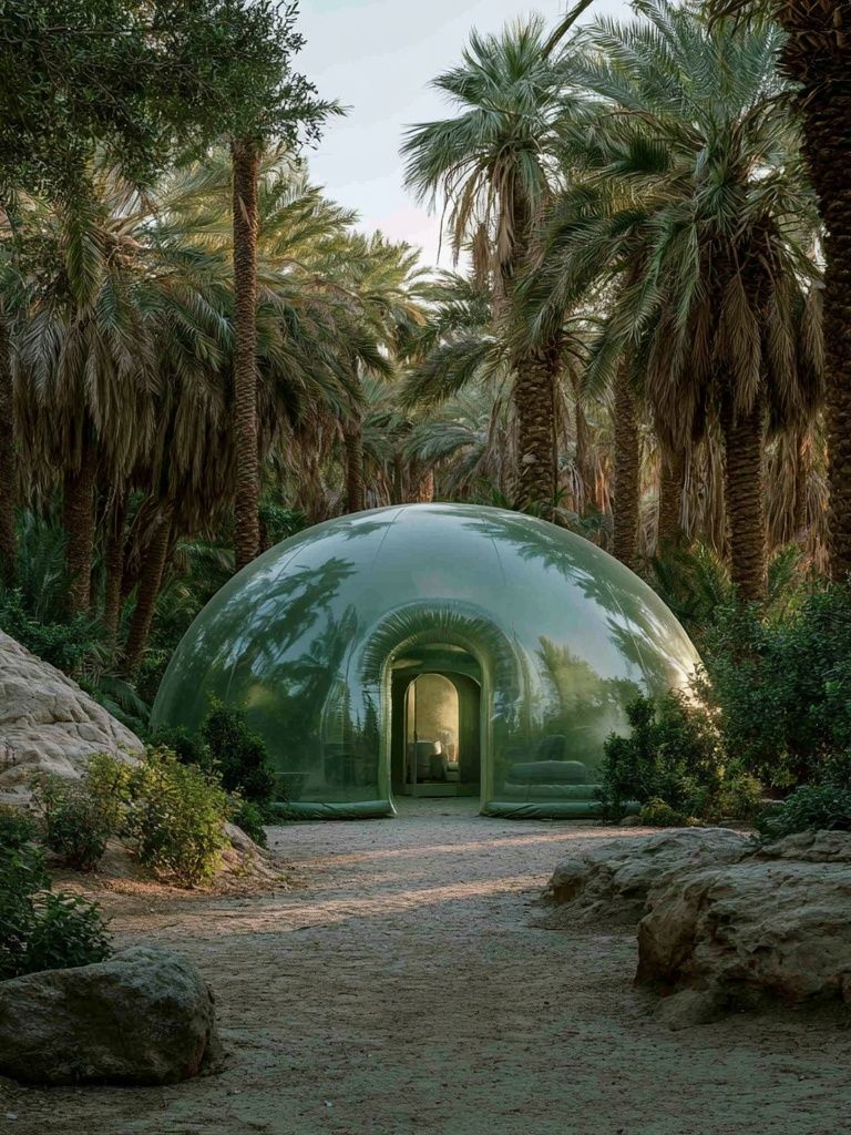 Palm Oasis Dome Photography Poster. poster detail