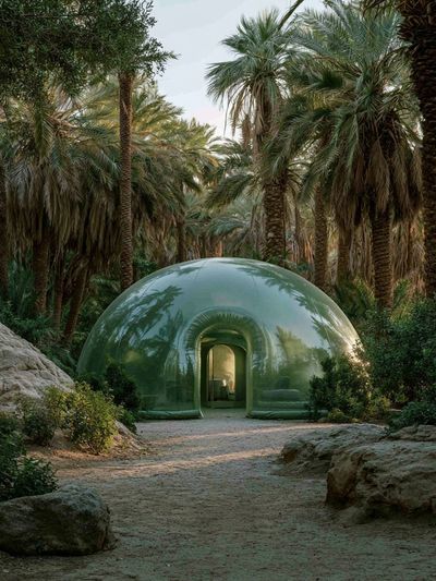 Palm Oasis Dome Photography Poster.