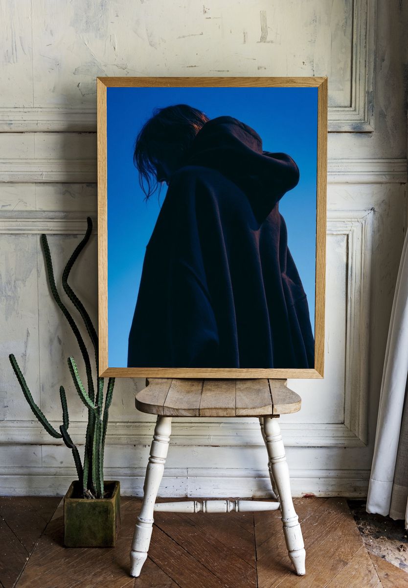 Blue Silhouette Fashion Poster. — room view 1