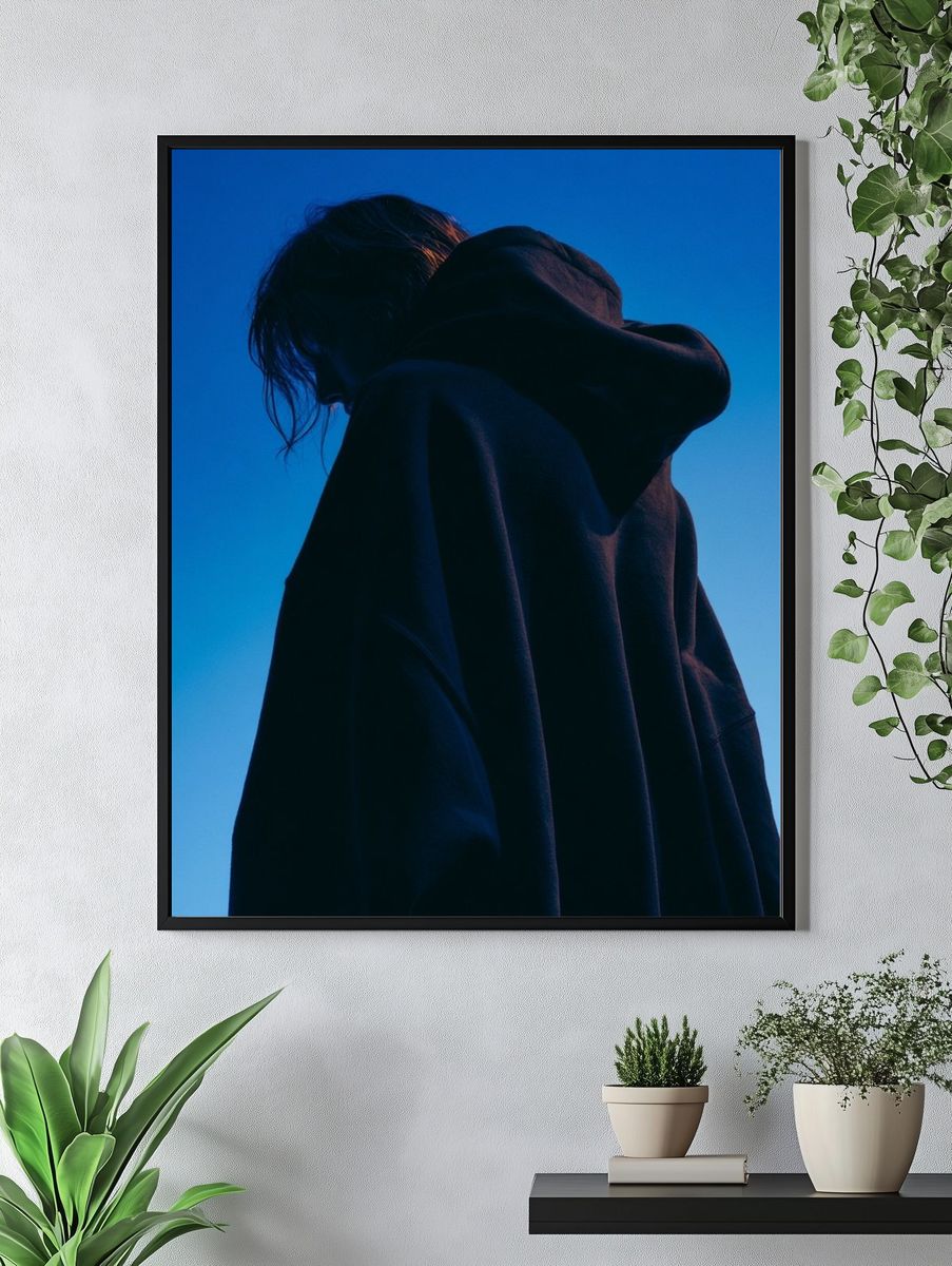 Blue Silhouette Fashion Poster. — room view 4