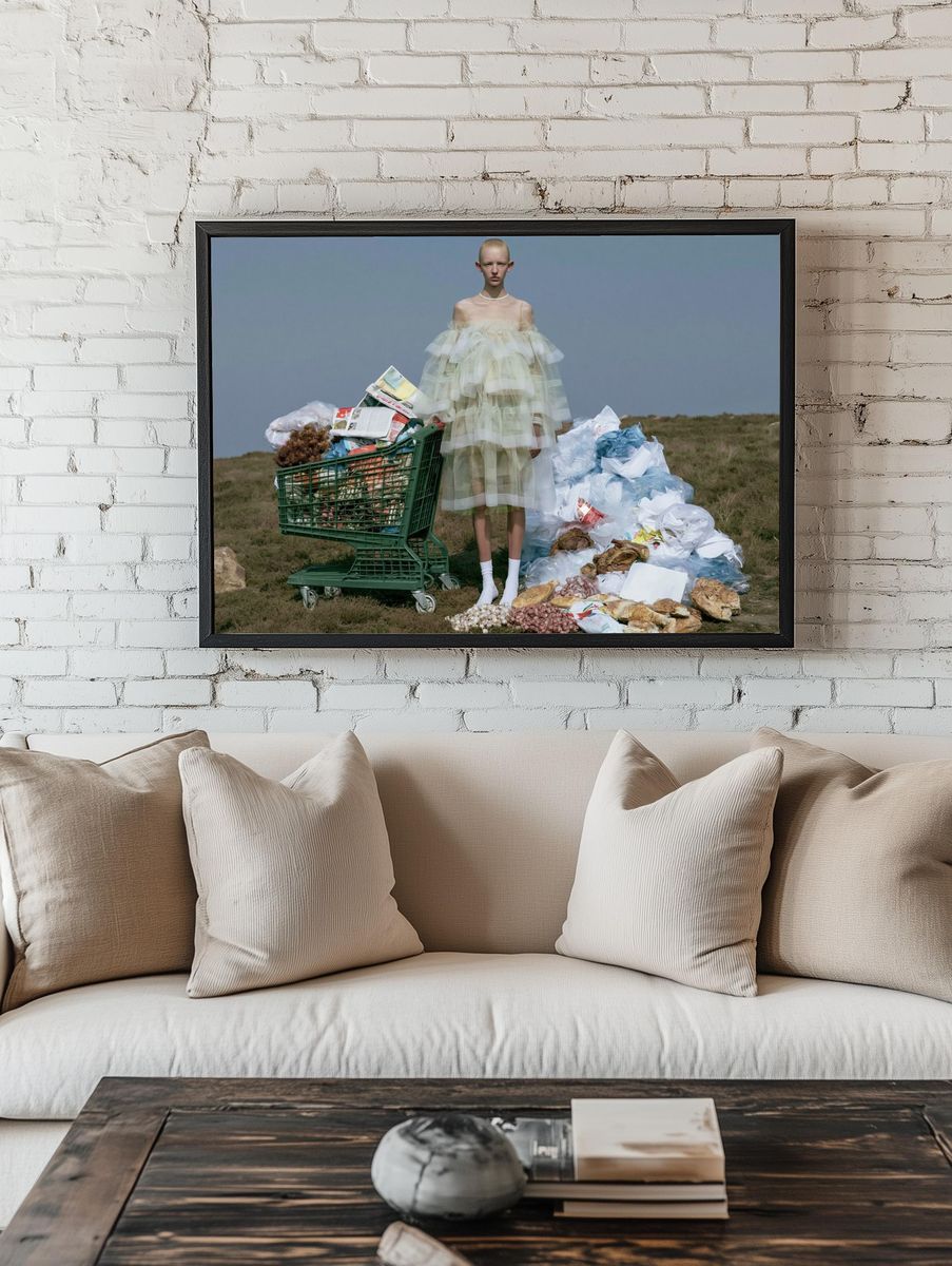 Surreal Fashion Waste Photography Poster. — room view 1