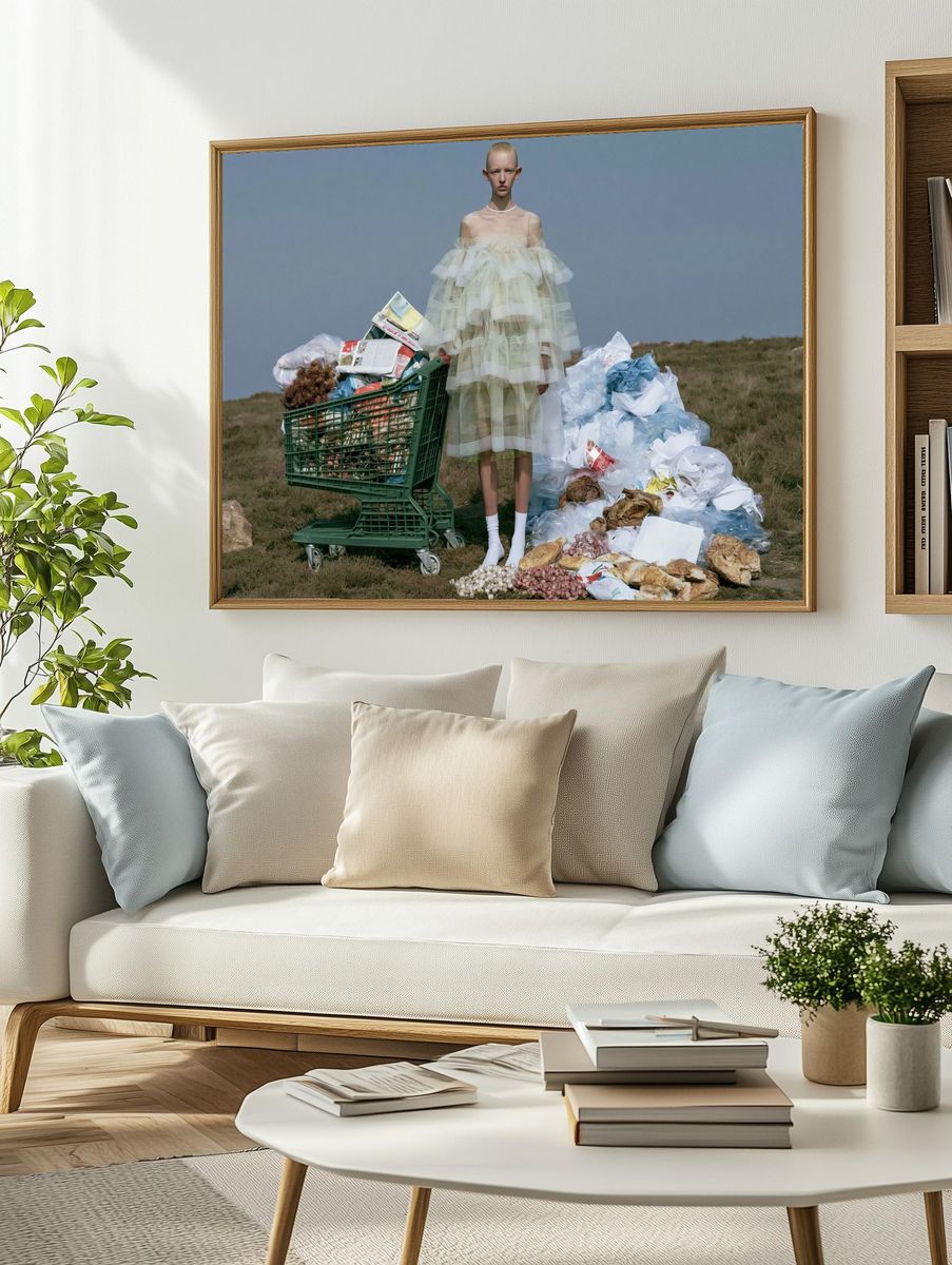 Surreal Fashion Waste Photography Poster. — room view 2