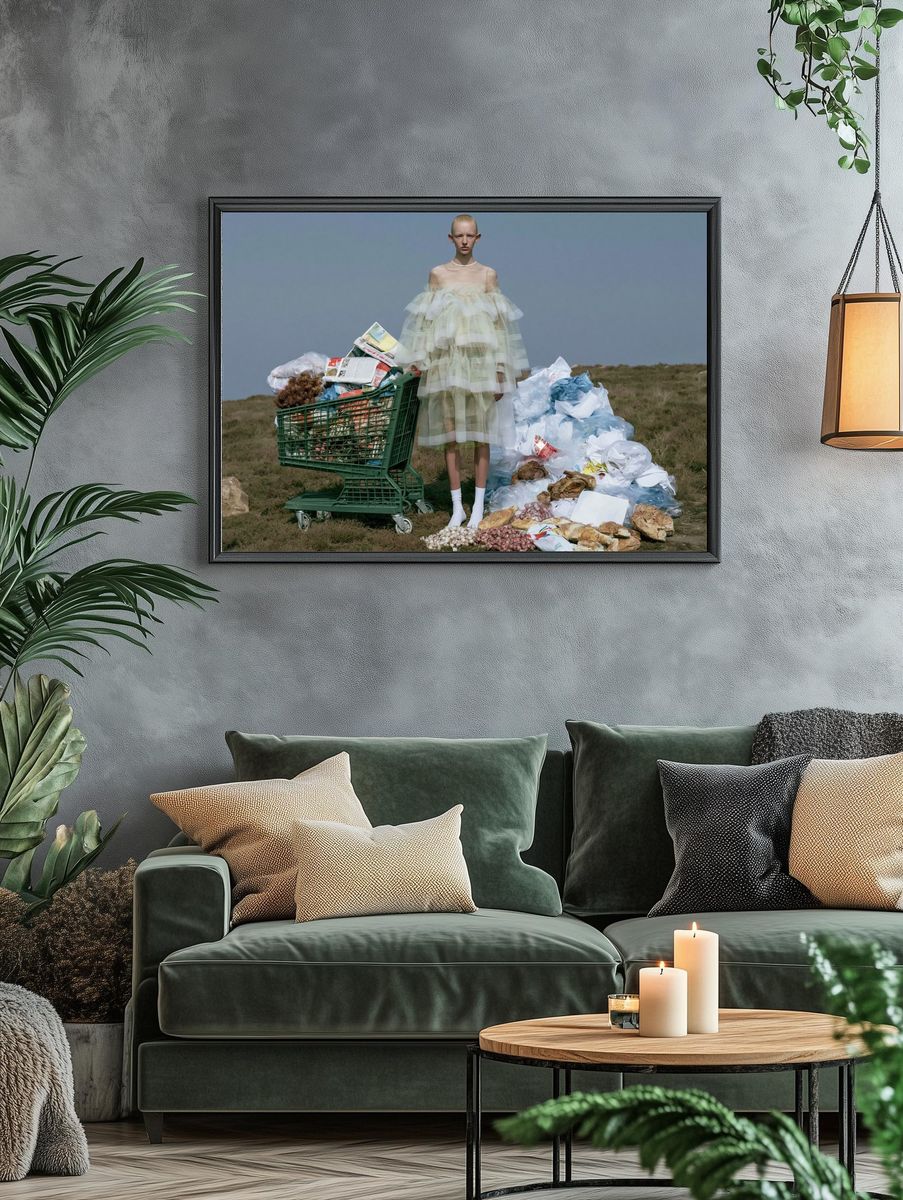 Surreal Fashion Waste Photography Poster. — room view 4